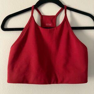 girlfriend collective crimson high-neck sports bra
